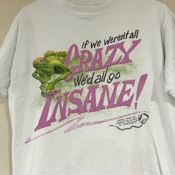 Vintage Jimmy Buffett Crazy Insane Shirt - Picture 2 of 5